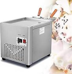 Commercial Rolled Ice Cream Machine, Stir-Fried Ice Roll Machine Single Pans, Stainless Steel Ice Cream Roll Machine with Single Pan