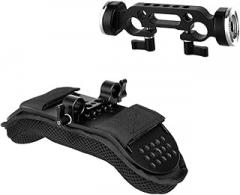 NICEYRIG 15mm Shoulder Rig Pad with Railblock, Rosette Mount 15mm Rod Clamp Applicable for Rosette Handle