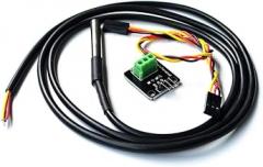 DS18B20 Temperature Sensor Module Kit Waterproof 100CM Digital Sensor Cable Stainless Steel Probe Terminal Adapter for Arduino