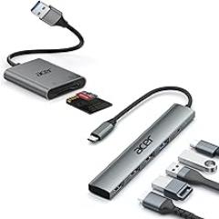 5 in 1 USB C Hub Bundle with 2 in 1 USB SD Card Reader