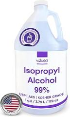 Volu-Sol Isopropyl Alcohol 99% (Isopropanol) - High Purity, USP - Kosher Grade IPA - 1 Gallon (128 oz) (4 Quarts) (4 Pack 32 oz) for Medical, Lab Equipment & Electronics, Clear Bottle