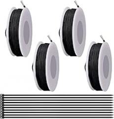 Black 26 Gauge Stranded Wire 300V PVC Electrical Wire 26AWG Insulation Tinned Coated Copper Wire Hook Up Wire 5m/16.4ft Each Wire Assortment with Cable Ties for Electronics DIY