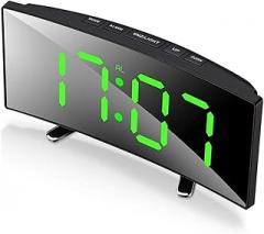 Multifunction Table Type time Machine, 7 English arc Degree Adjustable Light, Electronic Number Table Type time Machine, Number Machine for Children's Room (Black1)