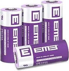 EEMB CR123A Lithium Batteries (4 Pack) 1700mAh 3V Photo Battery Non-Rechargeable 3 Volt 123 Lithium Batteries with 10-Year Shelf Life for Flashlight Toys Alarm System etc