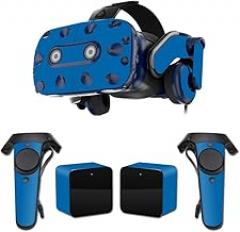 MightySkins Skin Compatible with HTC Vive Pro VR Headset - Solid Blue | Protective, Durable, and Unique Vinyl Decal wrap Cover | Easy to Apply, Remove, and Change Styles | Made in The USA