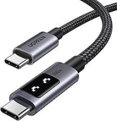 UGREEN Uno USB C to USB C Cable 100W Fast Charging Cable Type C Charging Cord with LED Display for iPhone 17/17 Air/17 Pro/17 Pro Max/16, MacBook Pro/Air, iPad Pro/Air, Galaxy S25 Ultra 1.6FT Black