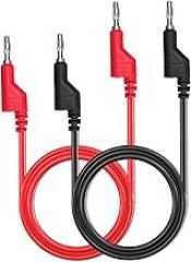 2pcs Banana to Banana Plug Test Lead Set, 4mm Stackable Banana Plug Wire Test Cable Lead for Multimeter, Electrical Test Wire 1000V/15A(red/Black)