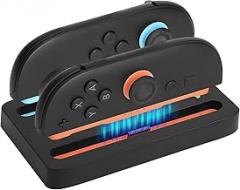 Portable Switch2 Charging Dock for Joy-Cons Controllers,2-Port Compact Charger Station with LED Indicators,Fast Charging for Nintendos Switch2 Joy-Cons with Type C Charging Cable