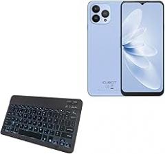 BoxWave Keyboard Compatible with Cubot P80 - SlimKeys Bluetooth Keyboard - with Backlight, Portable Slim LED 7 Colors - Jet Black