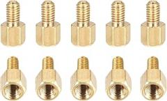 M3x4x4mm(DxHLxML) - Brass Hex Standoff -100Pack- Good for Electronic Machine - Male to Female Spacer Screw Nuts