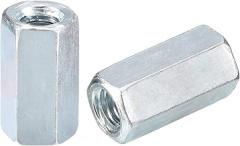 5pcs M6x10x18mm Coupling Nuts - Galvanized Carbon Steel Hex Threaded Rod Coupler for Furniture, Electronic, Industrial