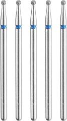 HARFINGTON 5pcs 120-140 Grits Diamond Grinding Bit 1.8mm Ball Head 2.35mm Shank 1.8mm Length Stone Sanding Drill Bits Rotary Tool for Ceramic Glass Nails Grinding Polishing