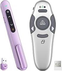 QUI Presenter Clicker Bundle | Pen-Shaped USB A Purple & Remote-Shaped USB A Silver