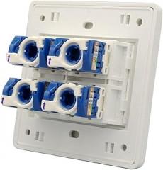 4 Port CAT 6 RJ45 Computer Ethernet Connector Panel LAN C6 UTP