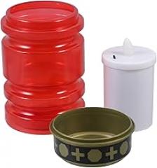 jojofuny LED Red Flickering Flameless Cross Candle Lamp for Church and Cemetery Decoration, Battery-Free Electronic Prayer Light for Home and Memorial Use