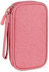 Cord Organizer, Travel Cable Organizer Bag, Electronics Accessories, Small Case Pouch Electronics, Gadget Travel Bag for Business Trips and Home Use Lightweight Design, (Pink)