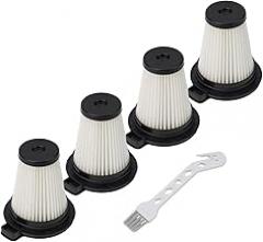 Removable, Washable HEPA Filter for Handheld Cordless Vacuum Cleaners 4-Pack, Comes with Cleaning Brush