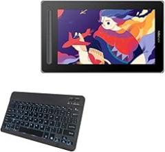 BoxWave Keyboard Compatible with XP-Pen Artist 13 (2nd Gen) - SlimKeys Bluetooth Keyboard - with Backlight, Portable Slim LED 7 Colors - Jet Black