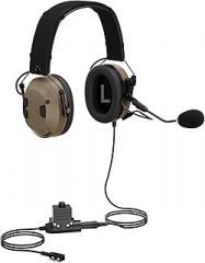 Military-Grade Comtac Headset with NATO Plug Airsoft COMMS kit for MilSim PTT Boom Mic Earpro Integration Electronics Earmuffs for Baofeng Kenwood Retives 2 Pin Walkie Talkies