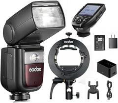Godox V860III-N & XPro-N Trigger Compatible for Nikon Camera with Godox S2 Speedlite Bracket, 2.4G HSS 1/8000 GN60, 0.01-1.5s Recycle Time 480 Full Power Flashes Speedlite Speedlight Light