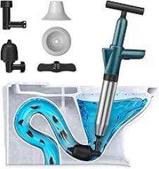 Toilet Plunger, High Pressure Air Drain Blaster, Drain Clog Remover Tool, High Pressure Drain Blaster Gun with Visual Barometer, Powerful Sink Plunger for Bathroom Kitchen Toilet Clogged Pipe