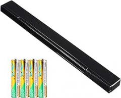 Replacement Wii Wire-less Sensor Bar, Motion Sensor Signal Receiver for Nintendo Wii and Wii U Console with Stable Stand and 4 AAA Batteries(Black)