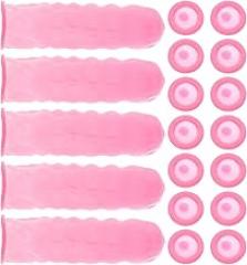 Didiseaon 100pcs Pink Latex Anti-Static Finger Protectors Breathable Wear-Resistant Joint Covers for Industrial Electronic Cleanroom Wound Protection and Nail Art Use