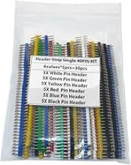 40PIN Single Row Male Connector Kit with Colorful Pins for PCB - 2.54mm Pitch Male Header Strip, Copper Pin Connectors for Electronics, 30pcs