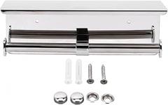 Toilet Paper Holder Dual End Wall Mounted Toilet Roll Holder 304 Stainless Steel Rust Proof Bathroom Kitchen Storage Rack for Cell Phone Speaker Small Electronics