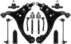 Control Arm, w/Ball Joint Tie Rod Ends Boot Sway Bar Front Lower Suspension Kit Compatible With Kia Forte Forte Koup 2010 2011 2012 2013 (with Electronic Power Steering)