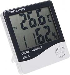 Temperature Humidity Meter Digital Electronic Thermometer Hygrometer Adjustable Weather Station Indoor Room with Alarm Clock