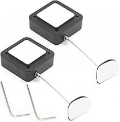 2 Pcs Anti-Theft Tether for Electronics, 35.4 in Retractable Remote Control Cable with L Wrench, Self-Adhesive Lock, Adjustable Retention