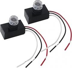 Photocell Control with Next-Gen Electronics - 600W, 120V-277V, Weatherproof IP65, for Wall Packs, Pole Lights & Sconces, (Black, 2-Pack)