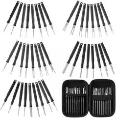 Connector Terminal Removal Kit 41Pcs with Bag, Steel Pin Extractors for Wiring Harness and Electronics Connector Disassembly (Black)