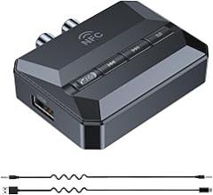 5.3 Home Stereo Bluetooth Receiver, Bluetooth to RCA/AUX Adapter, RCA Audio Adapter with NFC Function, Support USB Drive and TF Card Music Playback, Use on Old Speaker Devices.