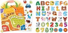 JoyCat Reusable Sticker Book - Jelly Animal Stickers for Toddlers + Magnetic Letters and Numbers Fridge Magnets, 26 Uppercase Letters 0-9 Numbers