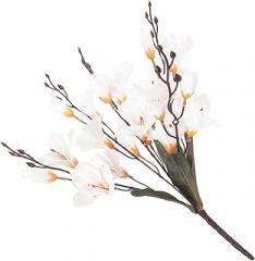 Milisten Artificial White Autumn Gladiolus Bouquet Faux Flowers for Indoor Table Centerpiece Decoration, Plastic Floral Arrangement for Living Room and Bedroom Accents