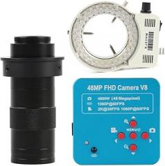 Microscope 1080P 48MP 55MP USB Industrial Electronic Digital Trinocular Microscope Camera(C 130x Lens with led)