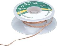 Desoldering Wire Alloy Copper Solder Wick Remover Tool High Performance Solder Sucker Braid for Electronics Repair and PCB Work 1.5 Meter Length Durable No Cleaning Required (1.5mm（1515A）)