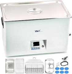 ZKI 20L Lab Water Bath, 1500W Laboratory Thermostatic Water Bath, ±0.2°C Accuracy & 0.1°C Res, 14 Heating Modules with Even Heat Distribution, 9-Piece Kit for Lab, Clinical and Industrial Use (110V)