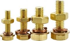 M6 M8 M10 M12 Brass Screw Nut Sets External Hex Bolt Washer Elastic Gasket Nut Kit Metric Thread Screws Electronic Working(16mm,M8 (2Pcs))