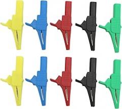 Hyuduo 10pcs J.60039 Power Test, Safety Type Test Clamp with 4mm Jack, for Electronic Instruments Industrial Equipment