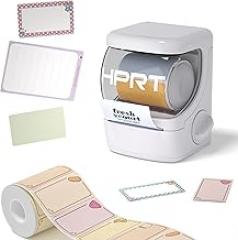 HPRT NEW1 Label Maker - Label Make Machine with 1 Roll Tape Portable Bluetooth Thermal Printer for Smartphone iPhone&Andriod, White