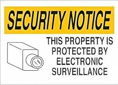 Security Notice Property Protected By Electronic Surveillance No 6199 Warning Metal Sign Tin Signs Aluminum Sign For Outdoors Use Yard Farm Fence Home Wall Decor 8x12 Inch