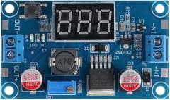 ShillehTek LM2596 DC-DC Adjustable Step-Down Power Supply Module – Buck Converter with Digital Voltmeter Display, 4.0-40V Input, 1.25-37V Output for Arduino, DIY, Electronics Projects