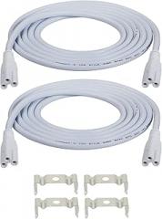 SinLoon UL-LP Certification T5 T8 LED Lamp Connecting Wire Ceiling Lights Daylight LED Integrated Tube Cable Linkable Cords for LED Tube Lamp Holder Socket Fittings with Cables(6.5FT/2M,2-Pack)