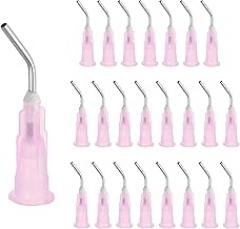 uxcell 24 Pcs Pre Bent Dispensing Needle Tips, 18 Gauge Stainless Steel 45 Degrees Bent Dispensing Tips 0.5