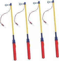 VILLCASE 39CM Joyous Festival Lantern Stick Electronic Lantern Rod with Hook Energy Saver 4-Piece Set for Christmas and Halloween Decor