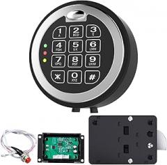 Fireproof Gun Safe Lock Replacement with Swing Bolt Lock, 5 User Code and 1 Master Code Chrome Electronic Digital Keypad Electronic Safe Lock for Safe Box Lock