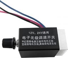 12V Fan Controller DC 12V 24V 10A Electronic Stepless Speed Regulator Switch for Car Truck Fan Heater Control DC Motor Speed Controller